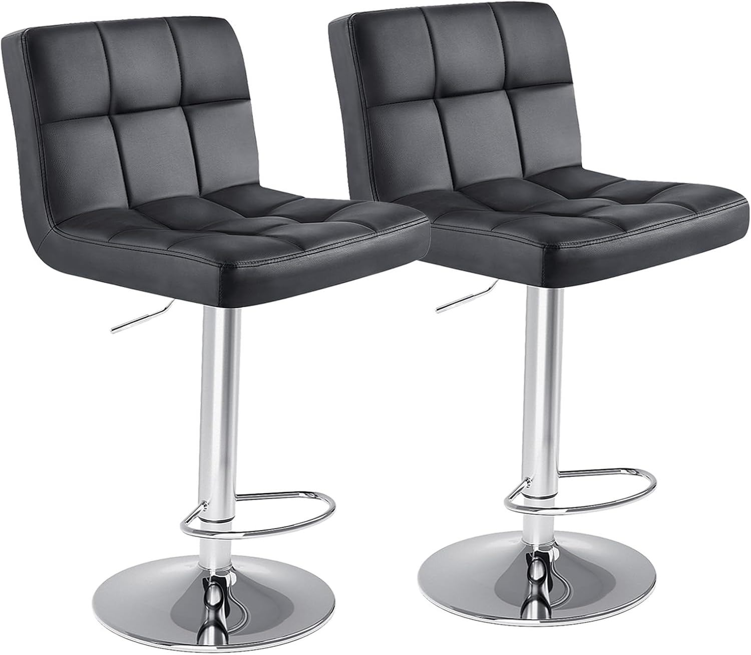 DUMOS Bar Stools Set of 2 Adjustable Swivel Kitchen Stools