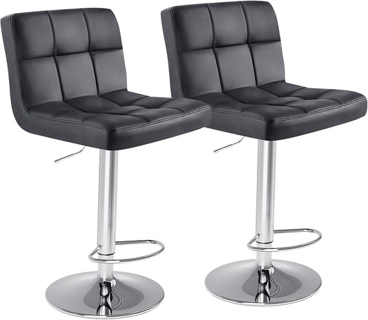 DUMOS Bar Stools Set of 2 Adjustable Swivel Kitchen Stools