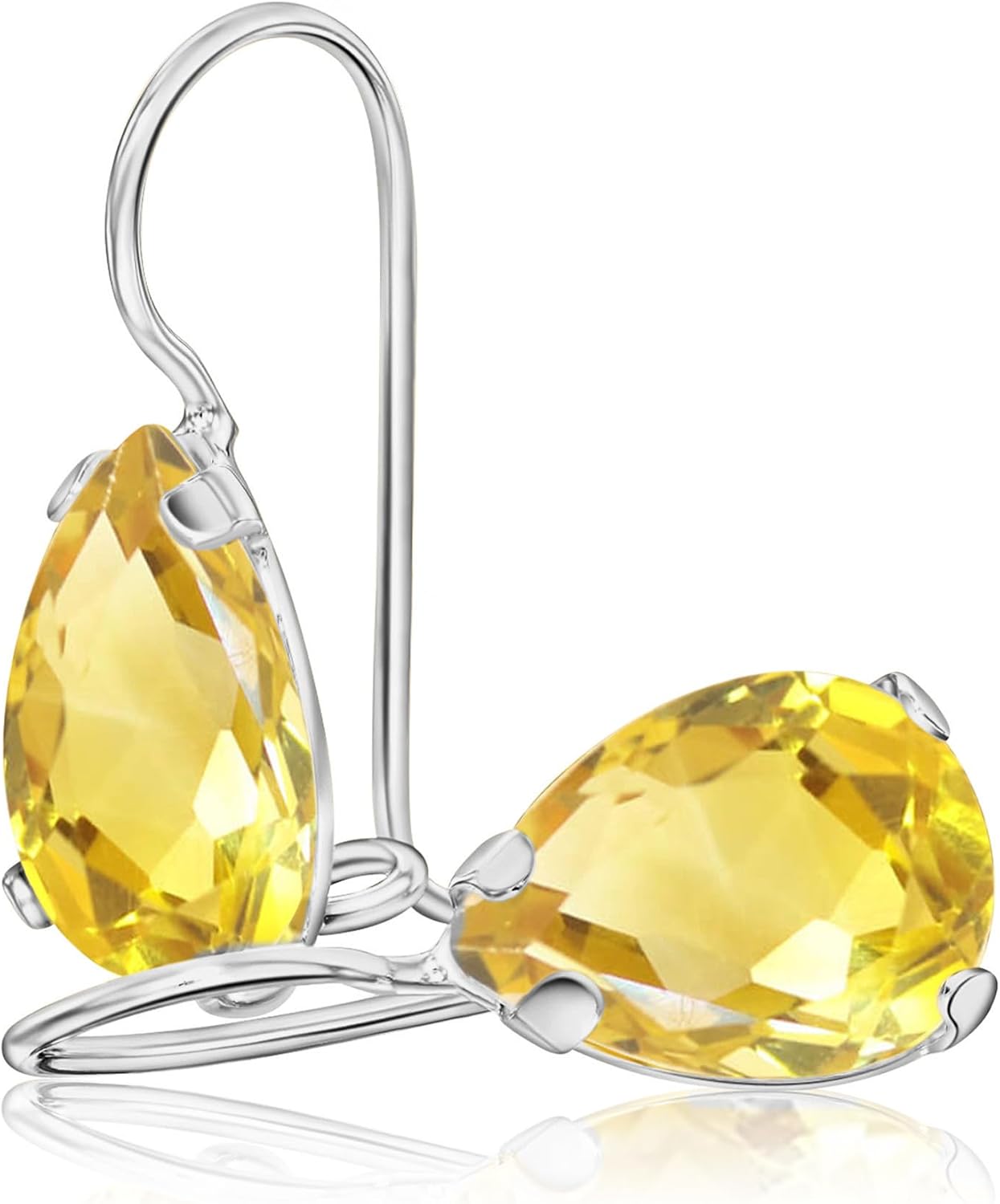 925 Sterling Silver Gemstone Teardrop Earrings for Women
