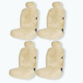 ZONETECH Sheepskin Car Seat Covers 4-Pack - Plush All-Season Comfort