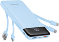 Portable Charger with Built in Cables Slim 10000mAh - Travel Power