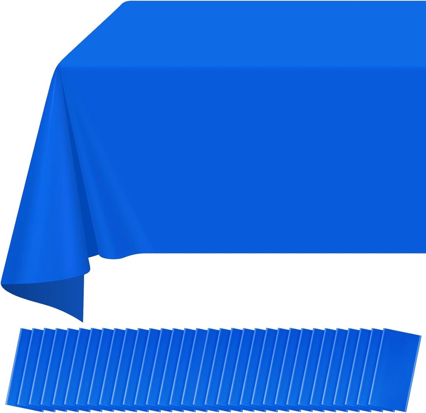 32 Pack Blue Disposable Table Covers for Rectangle Tables 54 x 108ft
