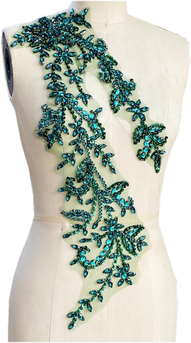 PLune Handmade Shining Acrylic Rhinestones Trim for Wedding Dress