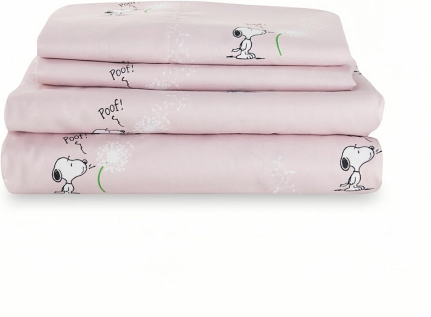 Peanuts Kids King Size Sheet Set with Snoopy Design - 4 Pieces