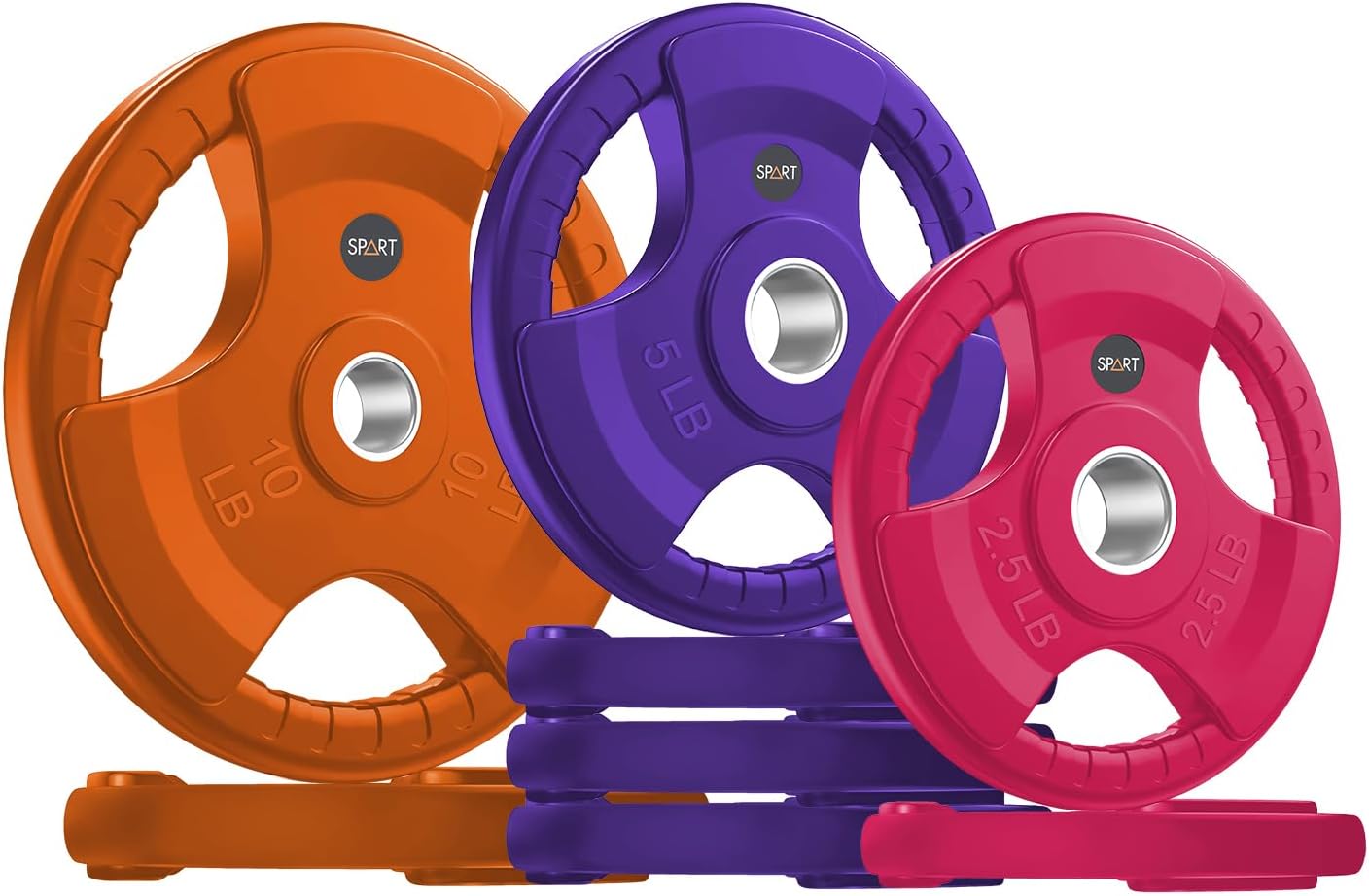 SPART 2-Inch Color Rubber Coated Olympic Grip Plates for Strength