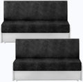 Leather Look RV Dinette Cushion Covers Dark Grey - 4pc Set