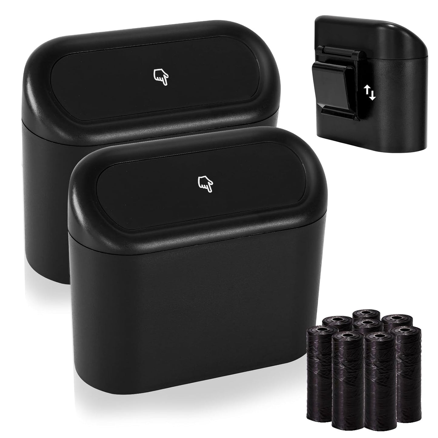 Ginsco Cute Leakproof Mini Car Trash Can Duo