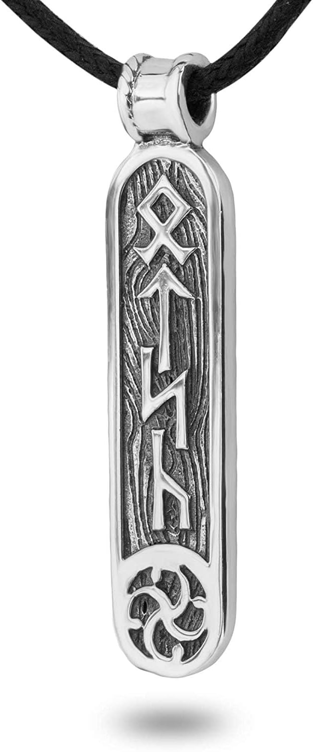 Viking Rune Formula Pendant Necklace - 925 Sterling Silver Amulet
