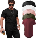 Longline Crewneck Tee for Men - 5-Pack Casual Hipster Fit
