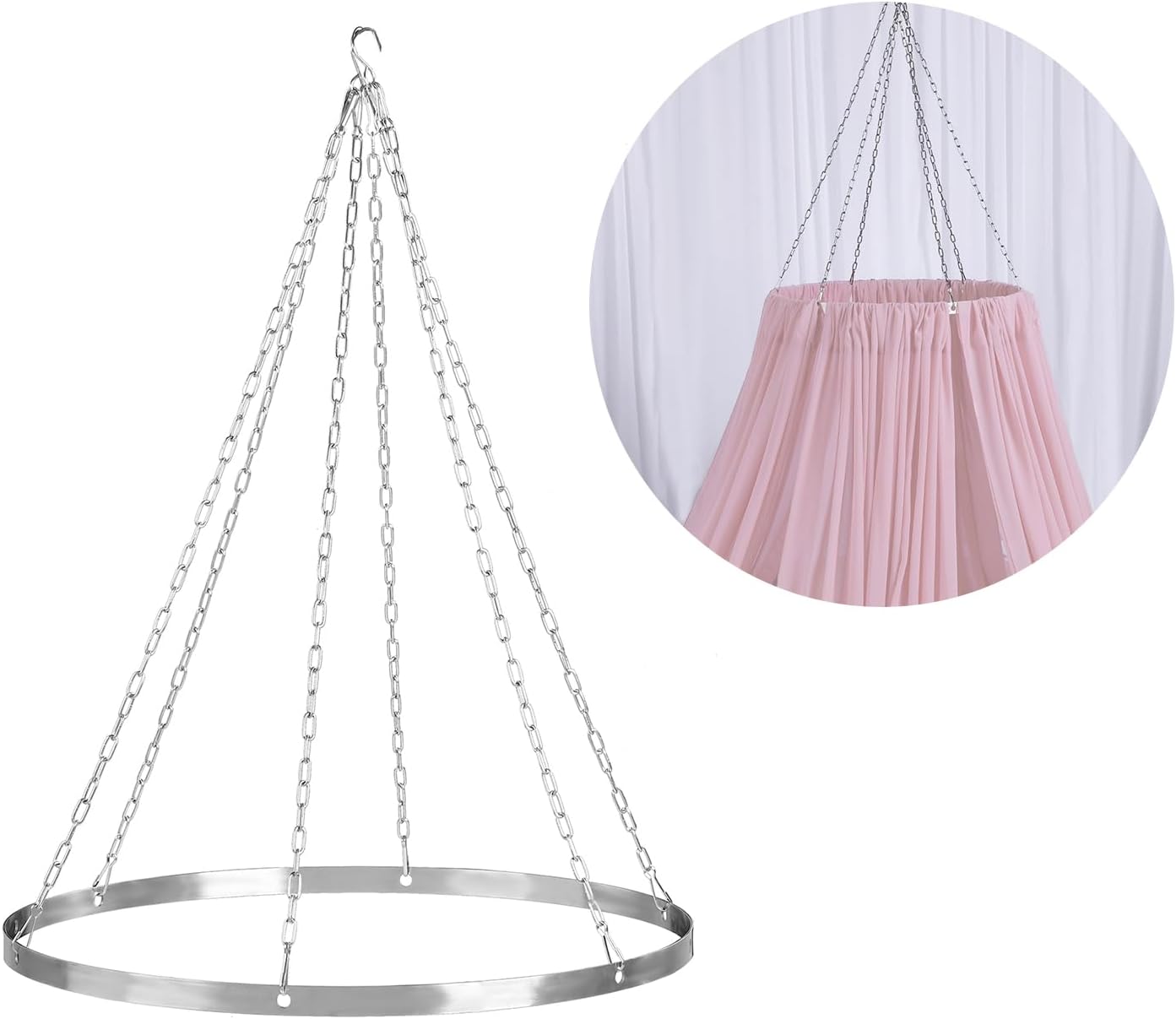 Ceiling Drapes Hanging Kit 24-Inches for Elegant Indoor Decor