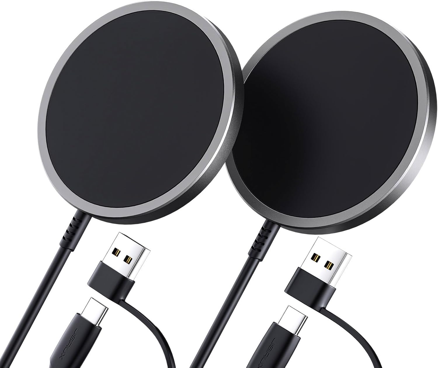 JSAUX Fast 15W Mag-Safe Charger 2-Pack - iPhone & AirPods Compatible