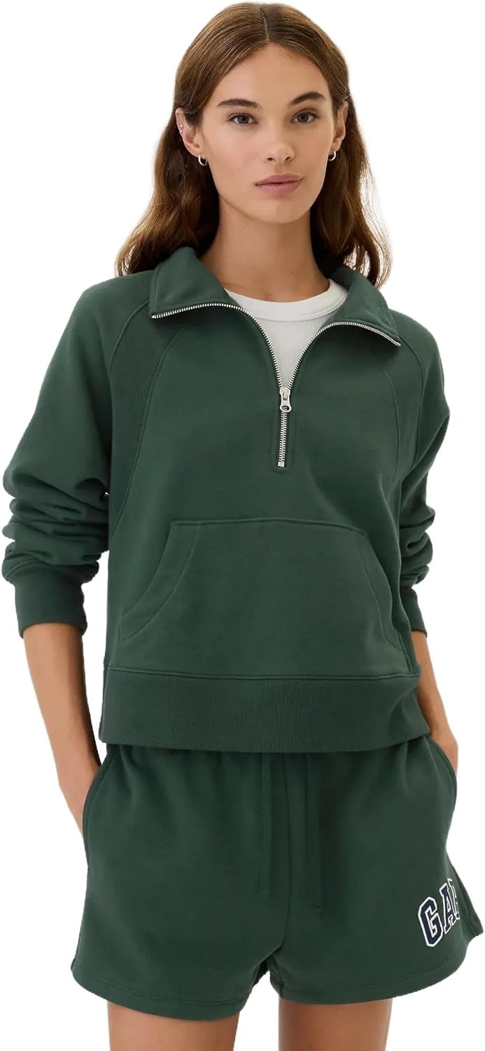 GAP Women's Cozy Half Zip Hoodie