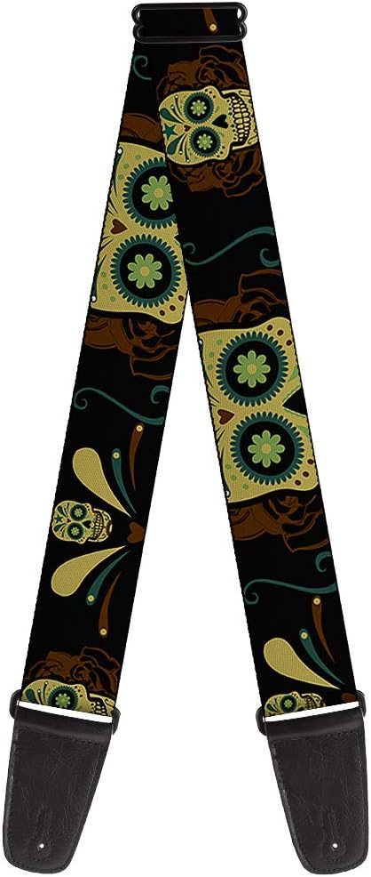 Buckle-Down Guitar Strap - Stylish Sugar Skulls Design - Comfortable & Adjustable - 2 Wide