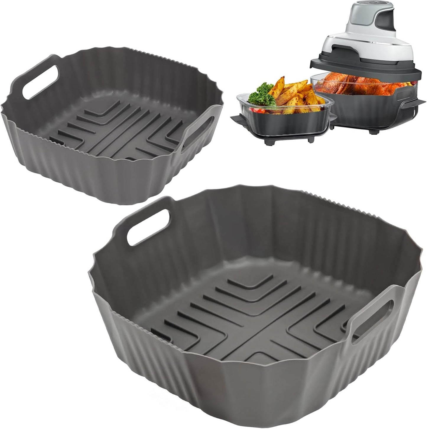 Non-Stick Silicone Liners for Air Fryer Set, Reusable & Portable - YQL