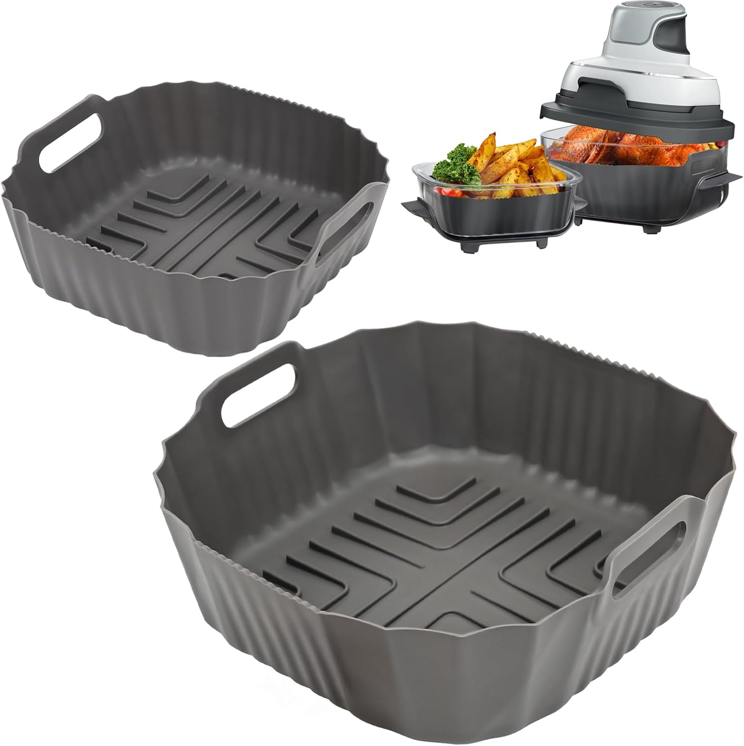 Non-Stick Silicone Liners for Air Fryer Set, Reusable & Portable - YQL