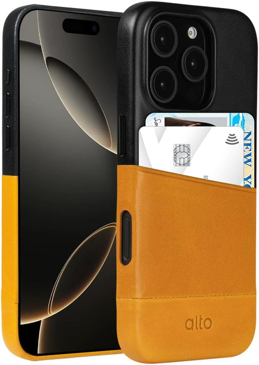 alto Leather Card Case for iPhone 16 Pro - Slim Wallet Design