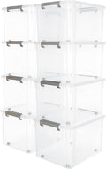 Citylife 58.1 QT Plastic Storage Bins with Latching Lids - Stackable
