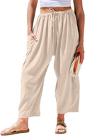 Linen Wide Leg Pants for Women - Baggy Summer Palazzo