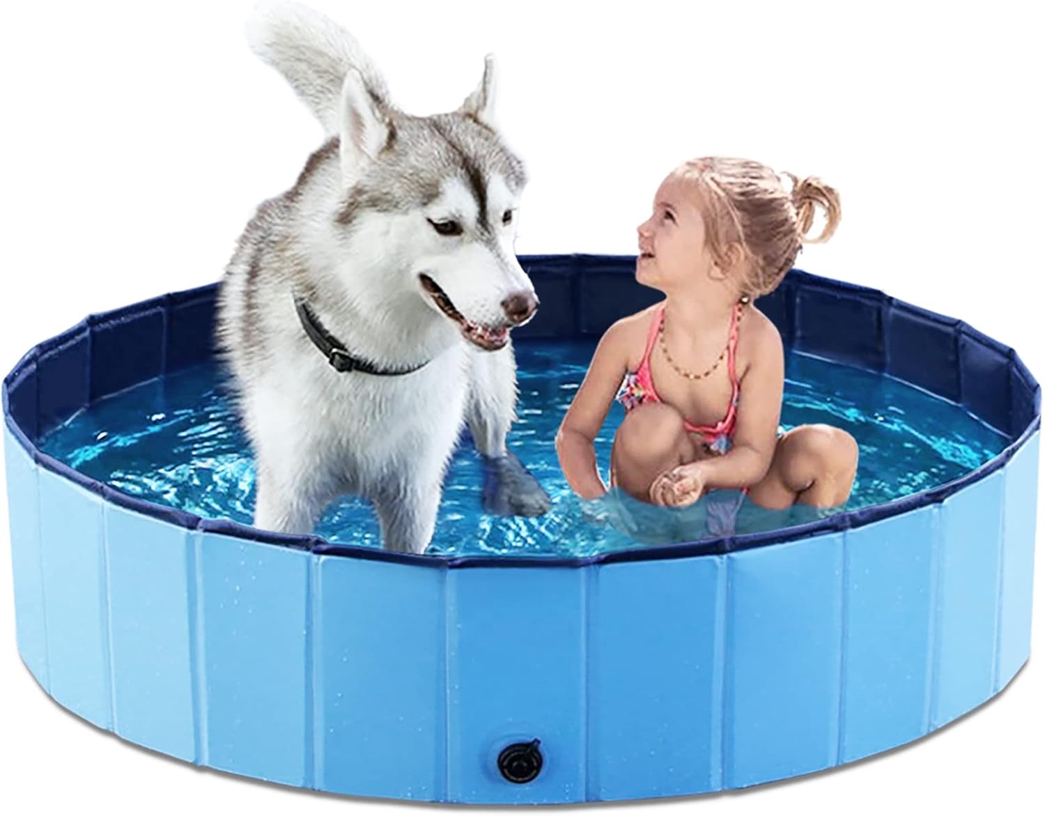 Foldable Dog Pool for Pets and Kids - Portable Wading Pool