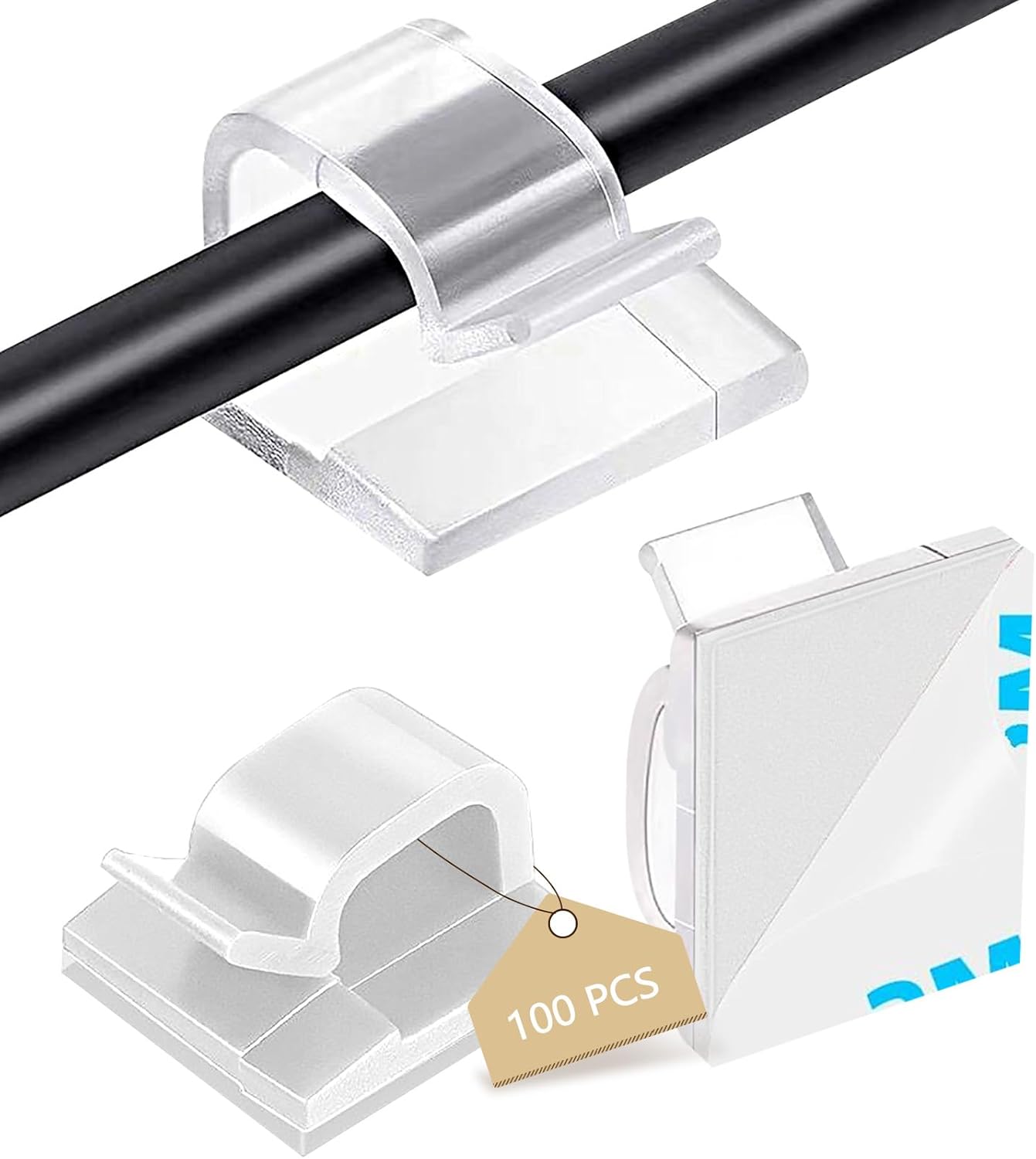 Clear Adhesive Cable Clips - Organize with Ease!