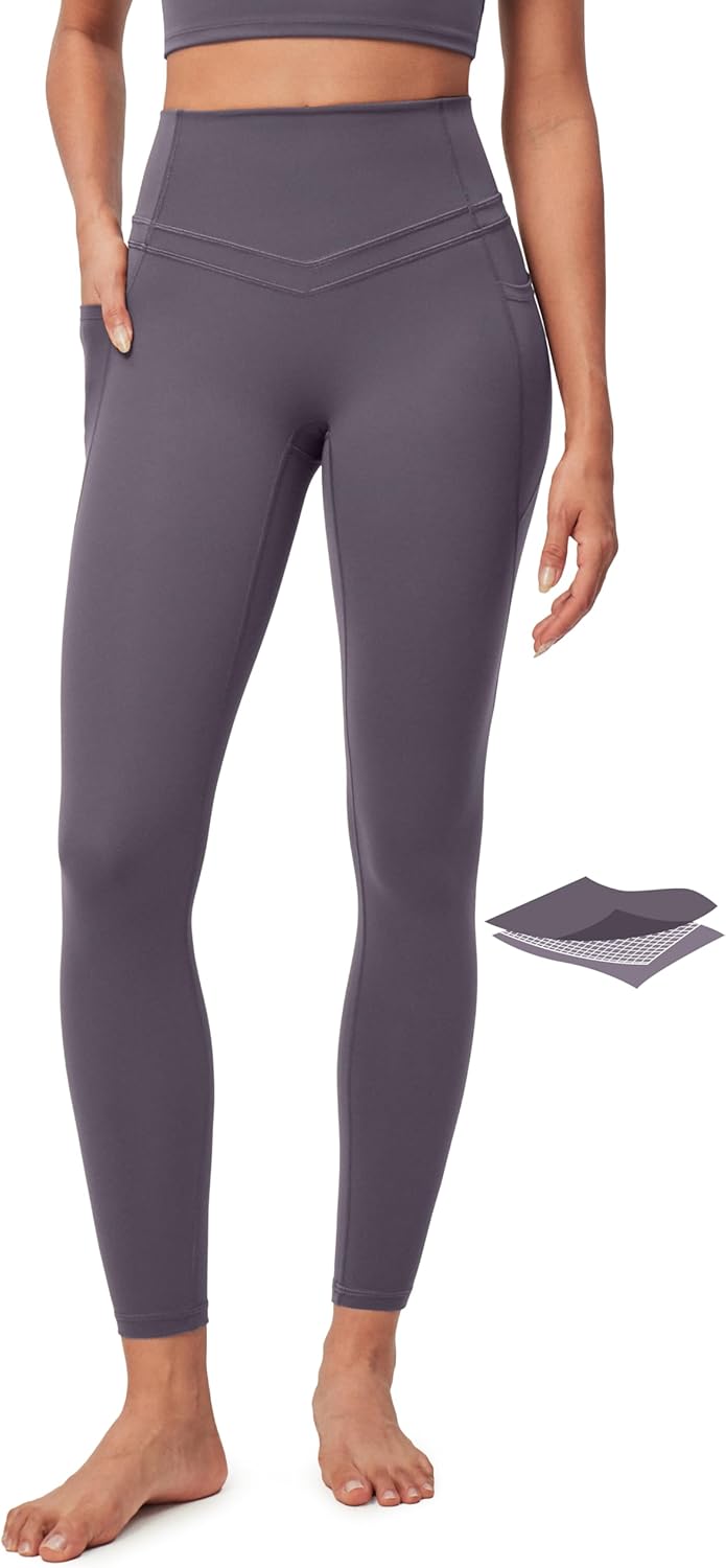 IUGA Compression Leggings with Pockets for Women Tummy Control