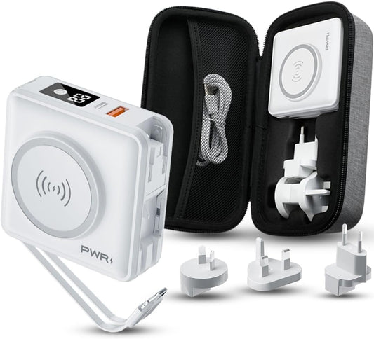 PWR Travel PRO 5-in-1 Power Bank with Fast Charging Features