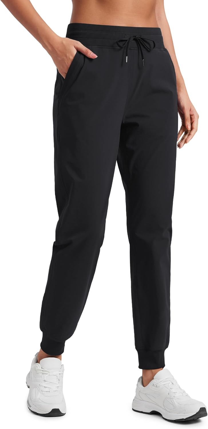 CRZ YOGA Women's 28.5 Tapered Joggers - Lightweight Stretch with Pockets