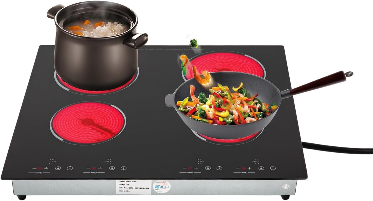 3000W Electric Cooktop 4 Burners for Efficient Cooking