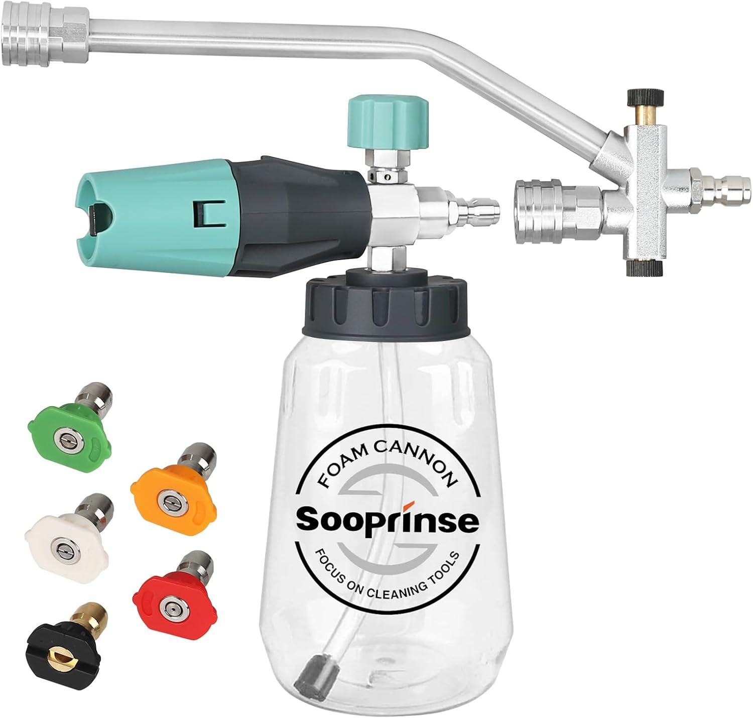 Sooprinse Pressure Washer Foam Cannon with Dual Connector Accessory