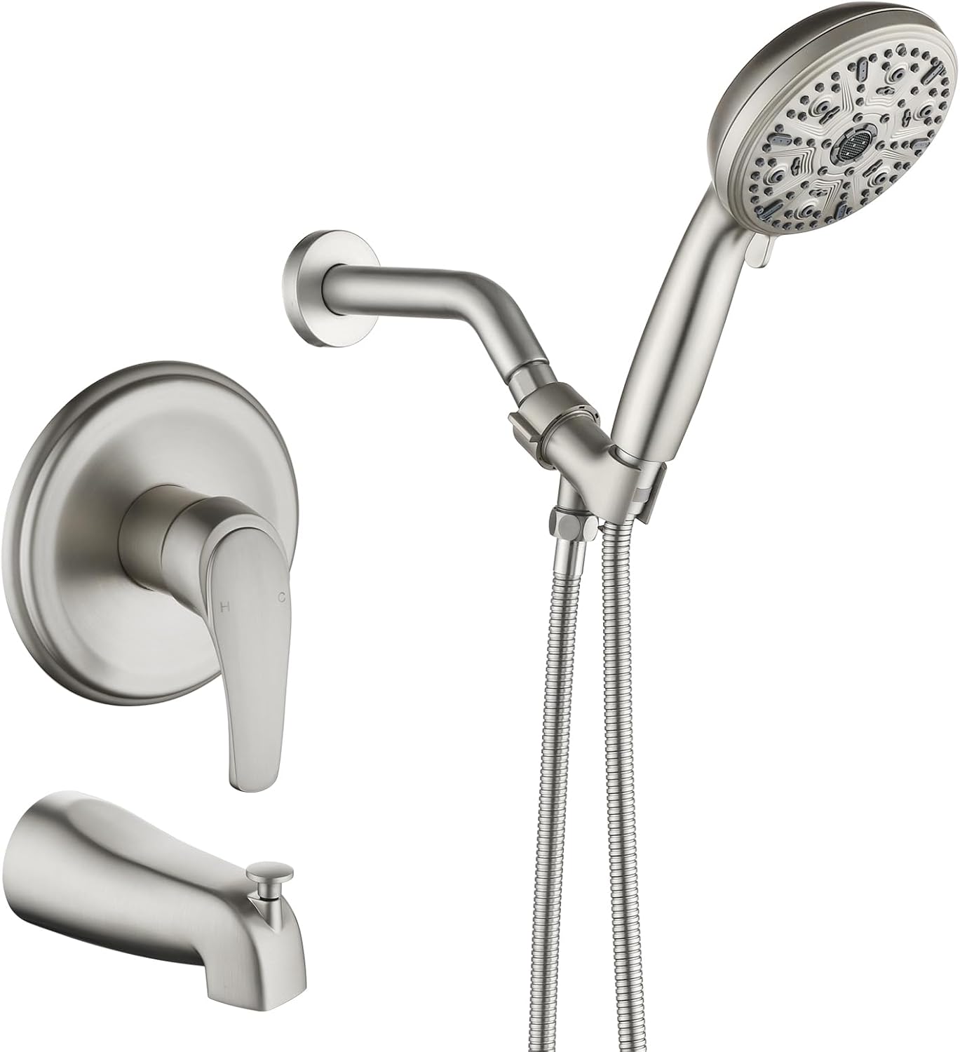 Tub Shower Faucet Set with 10 Spray Handheld Shower Features