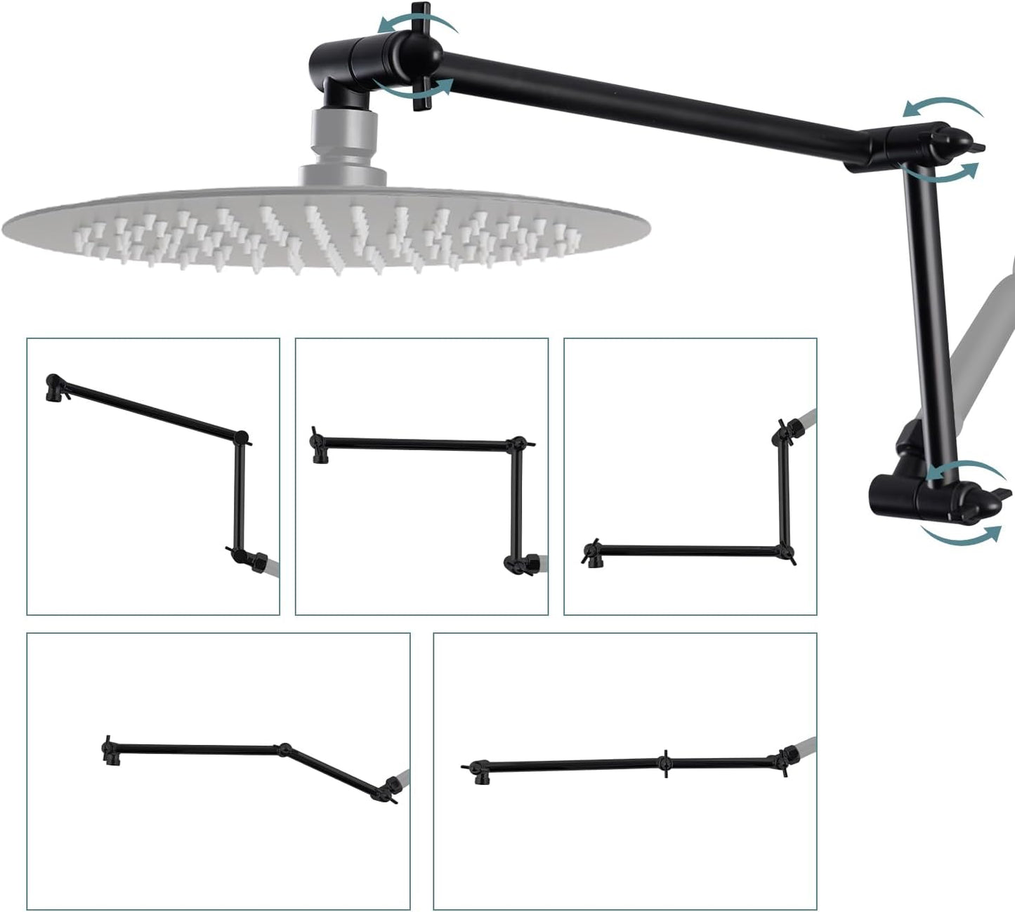 iFealClear 16in Shower Head Extension Arm for Optimal Height