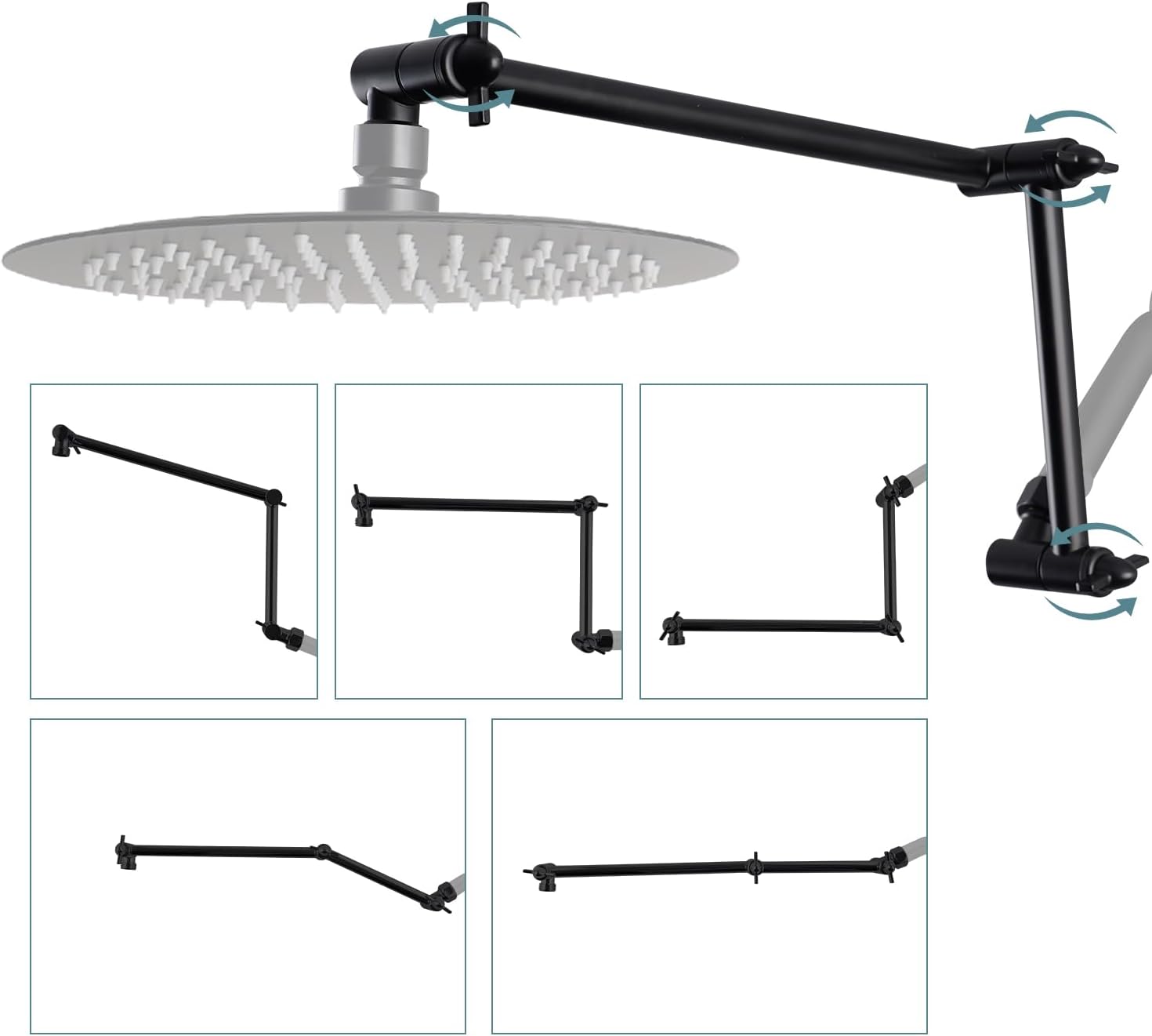 iFealClear 16in Shower Head Extension Arm for Optimal Height