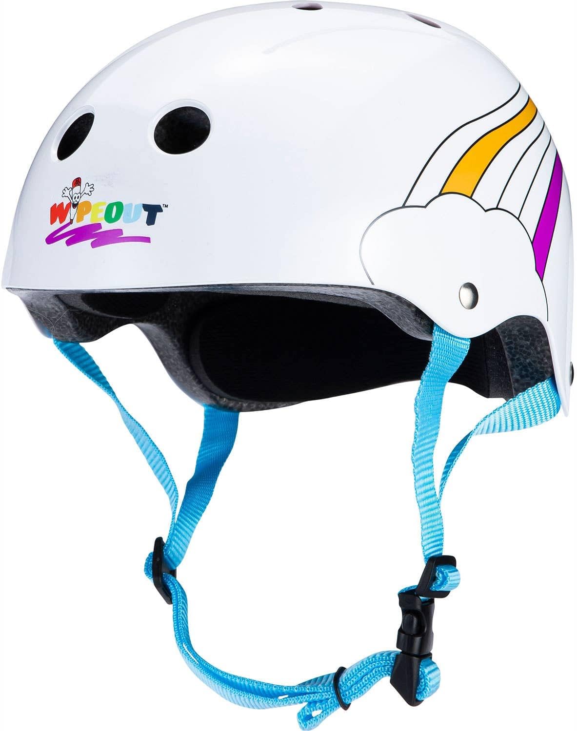 Rainbow White Kids Helmet for Bike, Skate, & Scooter! M 5+