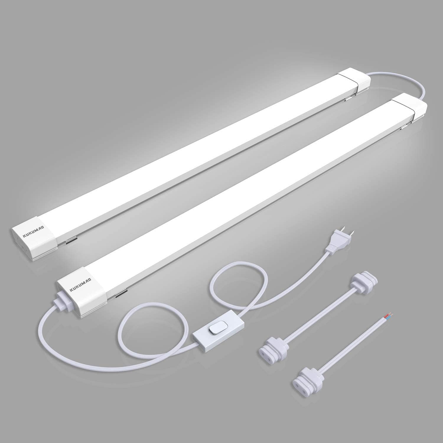 KUKUMAO Utility LED Shop Light Fixture 4FT 5000K 36W Bright
