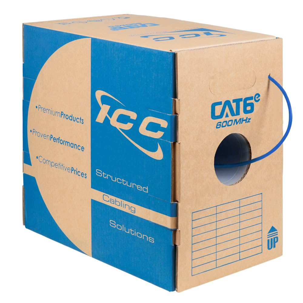 ICC Cat6e CMR Riser 1000ft Bulk Ethernet Cable for Fast Networks