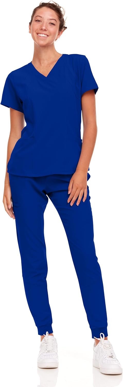 Natural Uniforms Womens Cool Stretch Jogger Scrub Set for Comfort