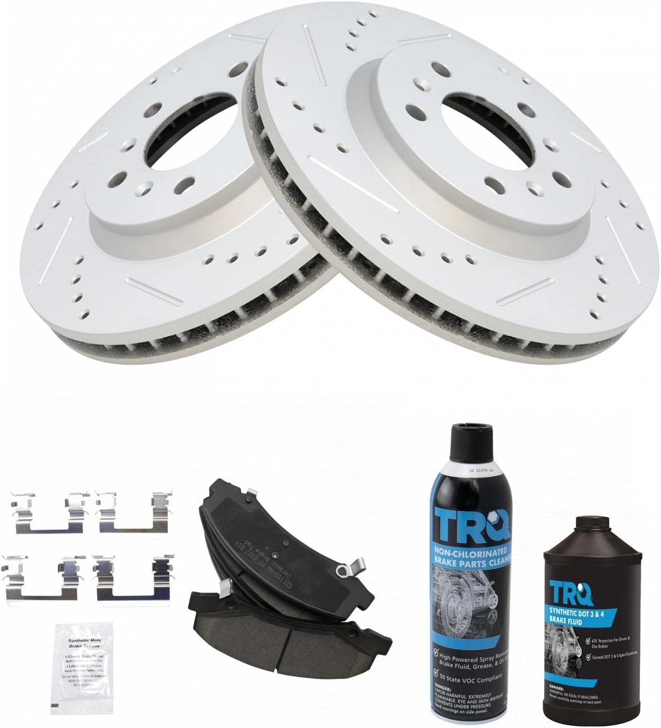 TRQ Front Brake Pad & Rotor Kit for Buick Lucerne & Chevy Impala