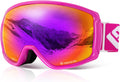 Ski Snowboard OTG Goggles for Men - HD Mirrored Anti-Fog Fit
