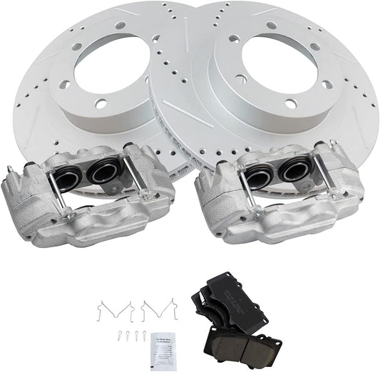 TRQ Front Performance Brake Pad & Rotor Kit for Lexus GX470