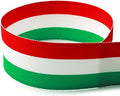 USA Made 1-3/8ft Red/White/Green Striped Grosgrain Ribbon - 100 Yards