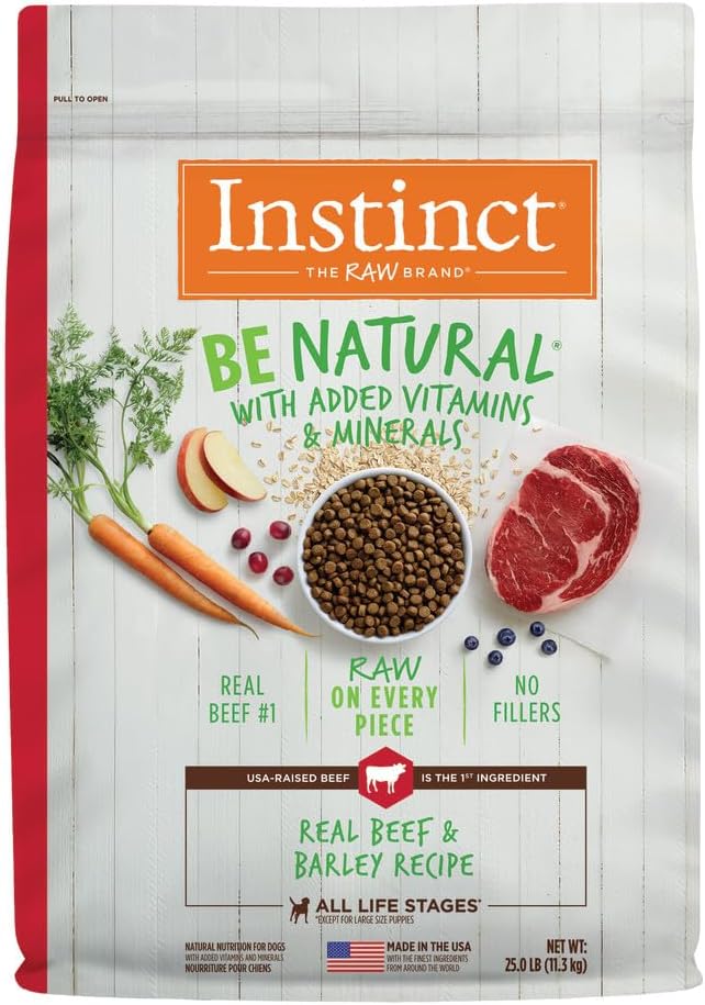 Instinct Be Natural Dry Dog Food with Real Beef & Barley 25 lb