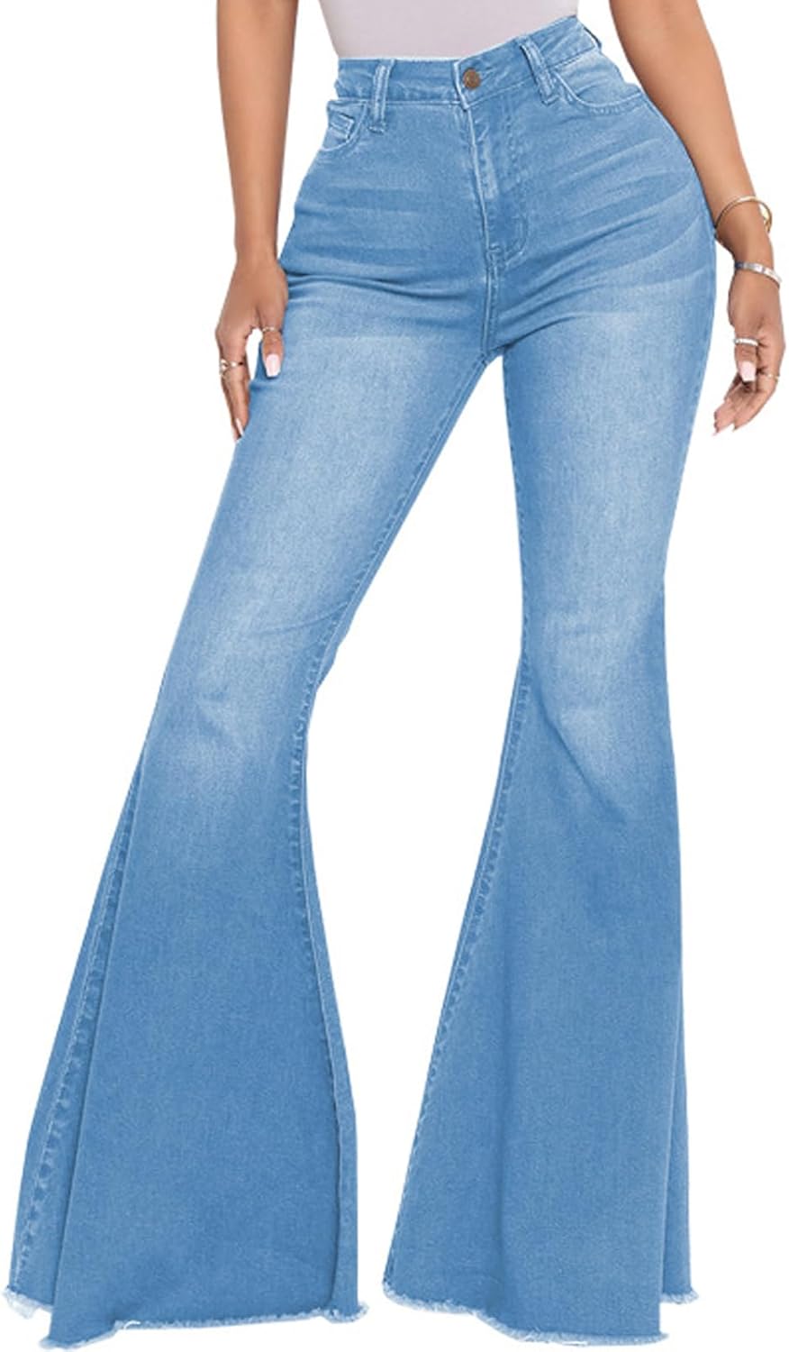 Stylish Bell Bottom Jeans for Women - High Waisted Flare Denim