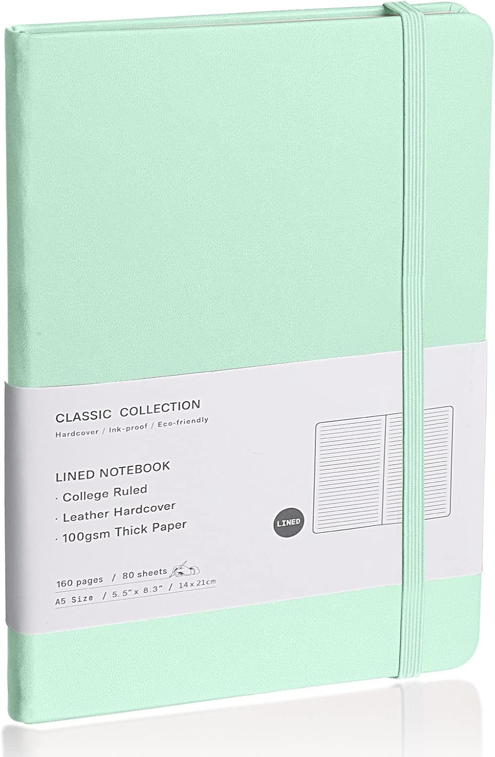 EMOMAS Eggshell Green Journal - 100 gsm Thick Paper, Hardcover