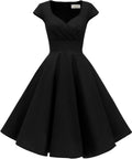 Hanpceirs Womens Cap Sleeve 1950s Retro Vintage Cocktail Swing Dress