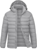 Rdruko Men's Puffer Jacket with Detachable Hood - Lightweight Warmth
