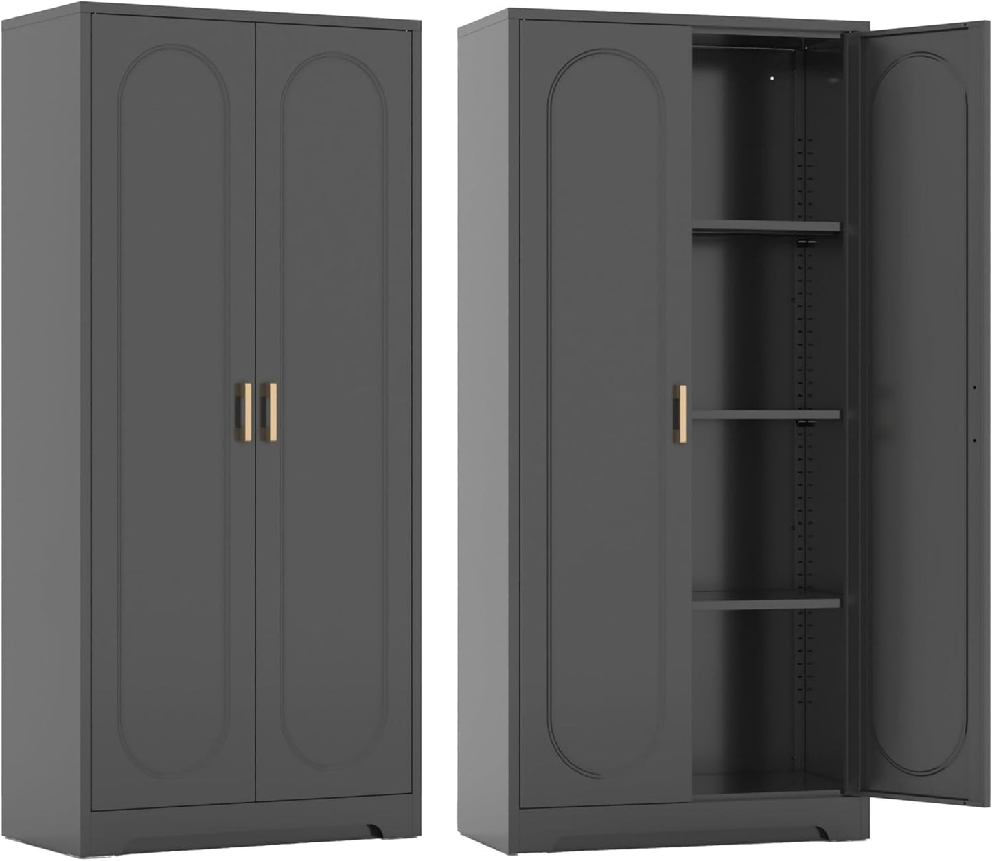 Metal Kitchen Storage Cabinets with Adjustable Shelves for Home