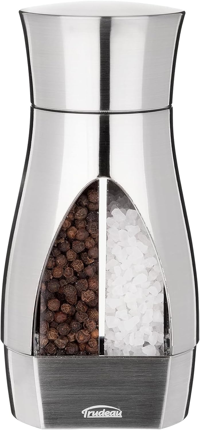 Trudeau Stainless Steel Manual 2-in-1 Salt and Pepper Mill