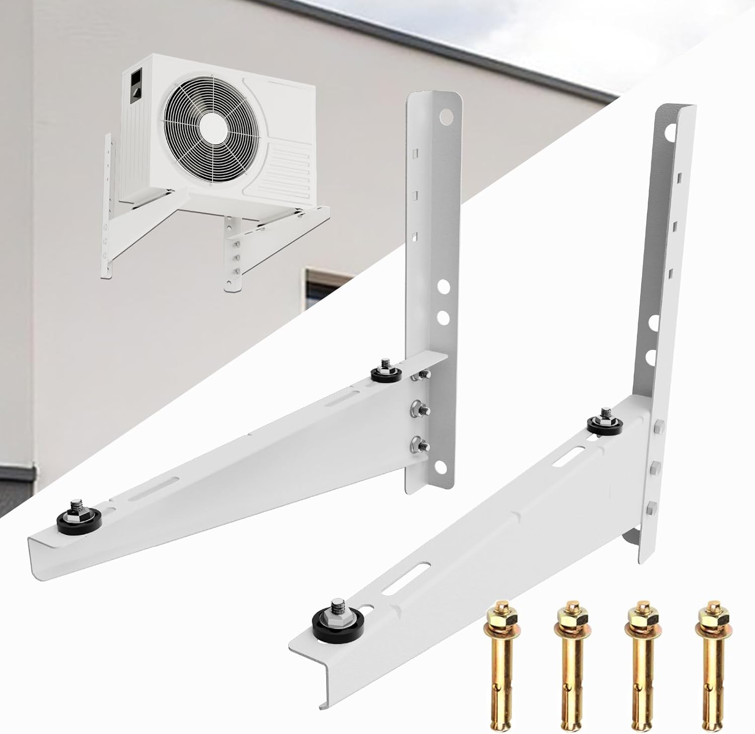 Heavy Duty Outdoor AC Wall Bracket for 9k-18k BTU, Holds 330lbs