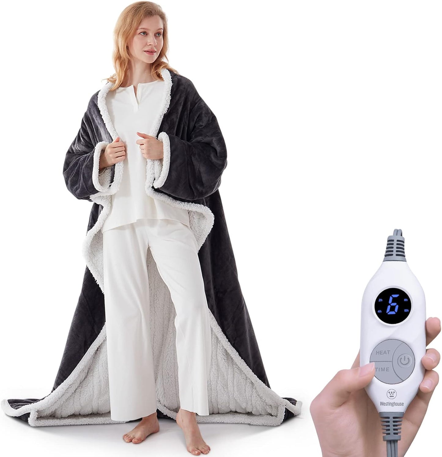 Wearable Heated Blanket with Sleeves for Ultimate Comfort