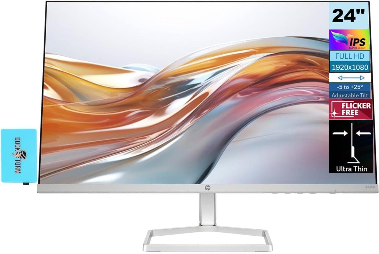 HP 24 FHD IPS Monitor with Docztorm Dock for Home & Office